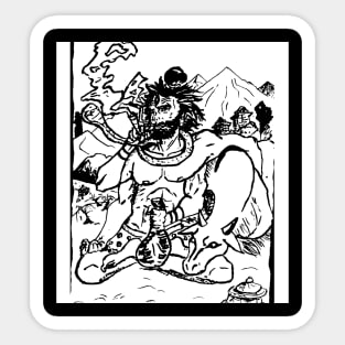 Shiva in the Himalayas Sticker